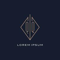 monogram qq logo met diamant ruit stijl, luxe modern logo ontwerp vector