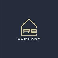 eerste brief rb echt landgoed logo met gemakkelijk dak stijl ontwerp ideeën vector
