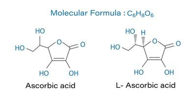 chemisch structureel moleculair formule van ascorbinezuur zuur vector illustratie.