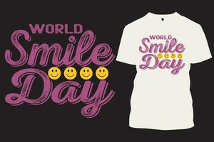 wereld glimlach dag t overhemd , typografisch glimlach t shirt. vector