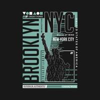 Brooklyn nyc grafisch, typografie vector, t overhemd ontwerp, illustratie, mooi zo voor gewoontjes stijl vector