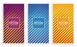 set van diagonale lijnen patroon minimale covers ontwerp geometrische halftoonverlopen vector