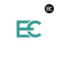 brief ec monogram logo ontwerp vector