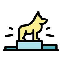 hond podium icoon vector vlak