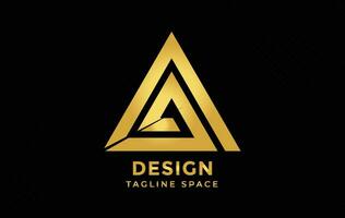 luxe gouden premie driehoeken kader logo vector