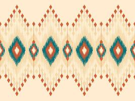 etnisch abstract ikat kunst. naadloos patroon in stam, volk borduurwerk, meetkundig kunst ornament print ontwerp voor tapijt, behang, kleding, inpakken, kleding stof, omslag, textiel vector