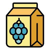 wijn druiven pak icoon vector vlak
