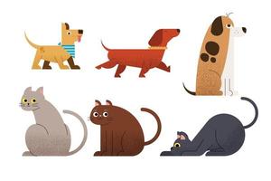 zes pictogrammen voor huisdieren vector