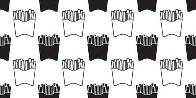 zwart wit Frans Patat naadloos patroon vector