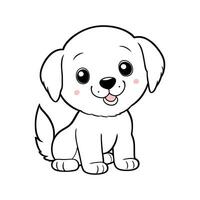 schattig zittend pup. schattig hond. vector illustratie voor kleur boek in tekening stijl