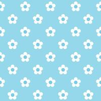 naadloos bloemen patroon. wit bloem Aan een blauw achtergrond. tekenfilm illustratie vector