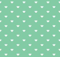 wit hart naadloos patroon Aan groen achtergrond vector