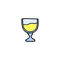 tekening Champagne in glas. vector