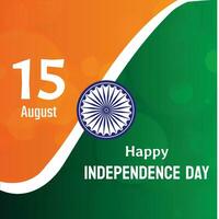 gelukkig onafhankelijkheid dag 15 augustus viering wensen banier ontwerp vector