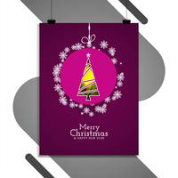 Abstract Merry Christmas decoratieve brochureontwerp vector