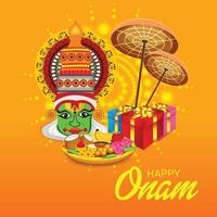 vectorillustratie van een feest achtergrond voor happy onam vector