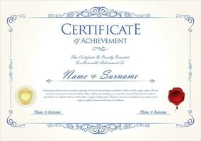 certificaat of diploma sjabloon met decoratief ontwerp schoonschrift elementen vector