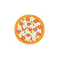 vector illustratie van pizza Aan isoleren achtergrond. traditioneel Italiaans snel voedsel. top visie maaltijd. Europese tussendoortje.