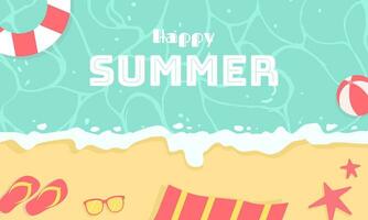 strand mooi zomer banier ontwerp achtergrond patroon. horizontaal poster, groet kaart, hoofd voor website. vector