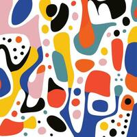 patroon ontwerp gemaakt met kleurrijk vormen patroon, in de stijl van roy lichtenstein, wit achtergrond, abstractie-creatie, goa geïnspireerd motieven, tarsil Doen amaral, behang, richard pousette-dart vector