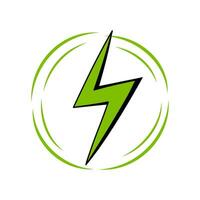 groen bliksem bout in een cirkel icoon. macht opladen energie teken. vector