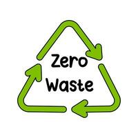 groen pijlen recycle icoon. eco symbool. concept van ecologie, nul verspilling en duurzaamheid. vector