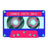 90s audio cassette illustratie vector