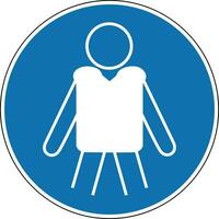 leven jasje teken. verplicht teken. ronde blauw teken. gebruik een leven jasje voor veiligheid. teken persoonlijk veiligheid. vector