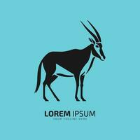 oryx logo, oryx icoon vector silhouet staan oryx Aan lucht blauw achtergrond.