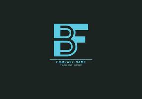 bf of fb minimaal abstract logo vector