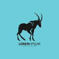 oryx logo icoon vector staan oryx Aan lucht blauw achtergrond.
