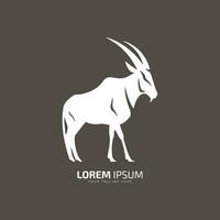 staan oryx logo oryx silhouet. geïsoleerd wit silhouet orix. vector illustratie.