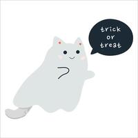 reeks van schattig geesten en katten met pompoenen. gelukkig halloween. kinderachtig eng en glimlachen griezelig karakters. vector