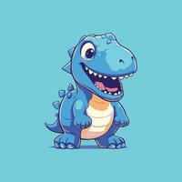 grappig tekenfilm vector van gemakkelijk chibi kawaii schattig dinosaurus illustratie