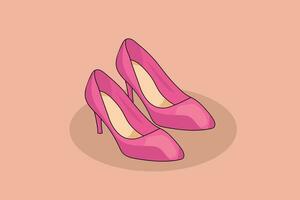 vector hoog hakken schoenen tekenfilm vector icoon illustratie ontwerp