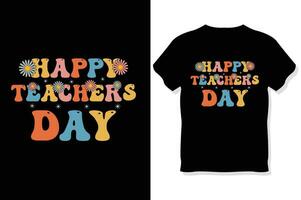 gelukkig leraren dag groovy leraar overhemd vector