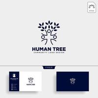 menselijke boom blad gemeenschap logo sjabloon vector illustratie pictogram element geïsoleerde vector