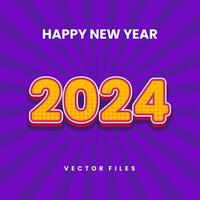 Purper oranje 2024 nieuw jaar vector