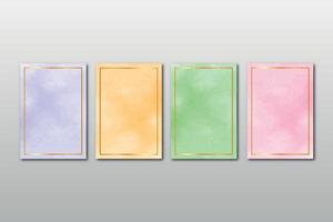 set van aquarel handgeschilderde achtergrond textuur aquarelle abstracte smaragdgroene achtergrond horizontale sjabloon vector