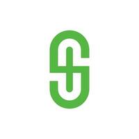 abstract brief s groen geld meetkundig gemakkelijk logo vector