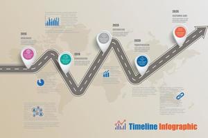 zakelijke routekaart tijdlijn infographic pictogrammen ontworpen voor abstracte achtergrond sjabloon element moderne diagram proces webpagina's technologie digitale marketing gegevens presentatie grafiek vectorillustratie vector