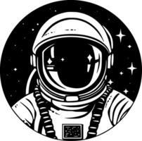 astronaut, zwart en wit vector illustratie