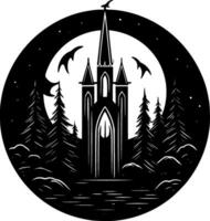 gotisch, minimalistische en gemakkelijk silhouet - vector illustratie