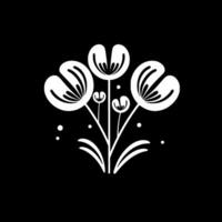 bloemen, minimalistische en gemakkelijk silhouet - vector illustratie