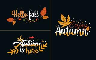 vrij vector Hallo herfst achtergrond ontwerp met bladeren en herfst elementen.