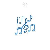 muziek- aantekeningen icoon symbool vector illustratie geïsoleerd Aan wit achtergrond