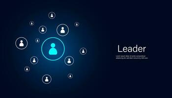 abstract, mensen en organisatie concept, bedrijf, zakenman, leider, team leiderschap Aan blauw achtergrond vector