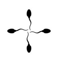 silhouet van de spermatozoa voor icoon, symbool, kunst illustratie, pictogram, appjes, website, logo type of grafisch ontwerp element. vector illustratie