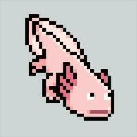 pixel kunst illustratie axolotl. korrelig axolotl. axolotl reptiel dier icoon korrelig voor de pixel kunst spel en icoon voor website en video spel. oud school- retro. vector