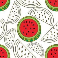 watermeloen fruit patroon naadloze vector sjabloon